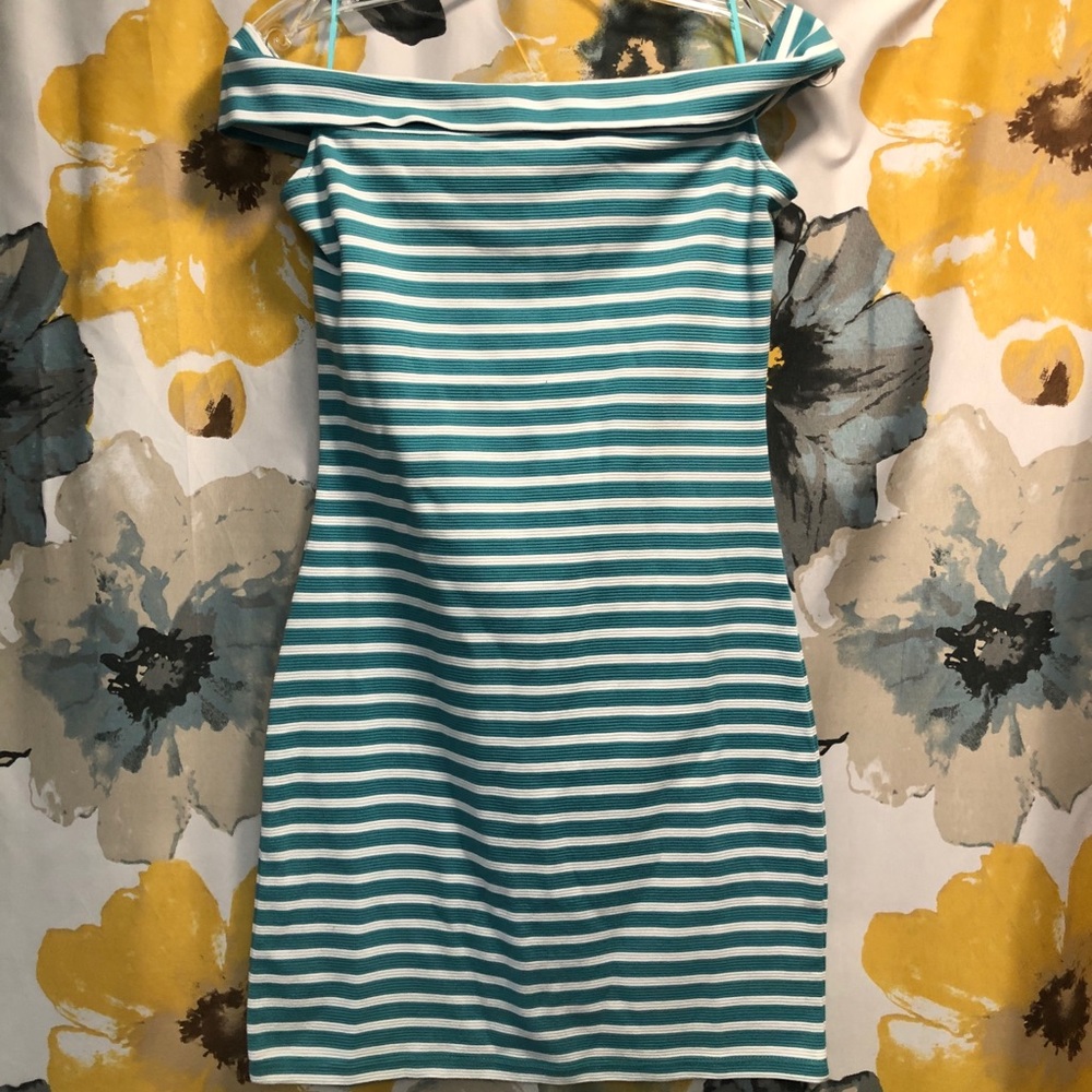 Off The Shoulder Teal Dress